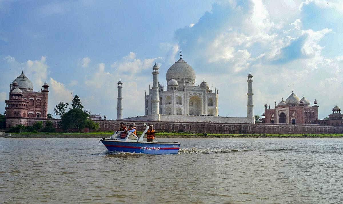 Agra River Police patrol across River Yamuna around Taj Mahal. PTI file photo