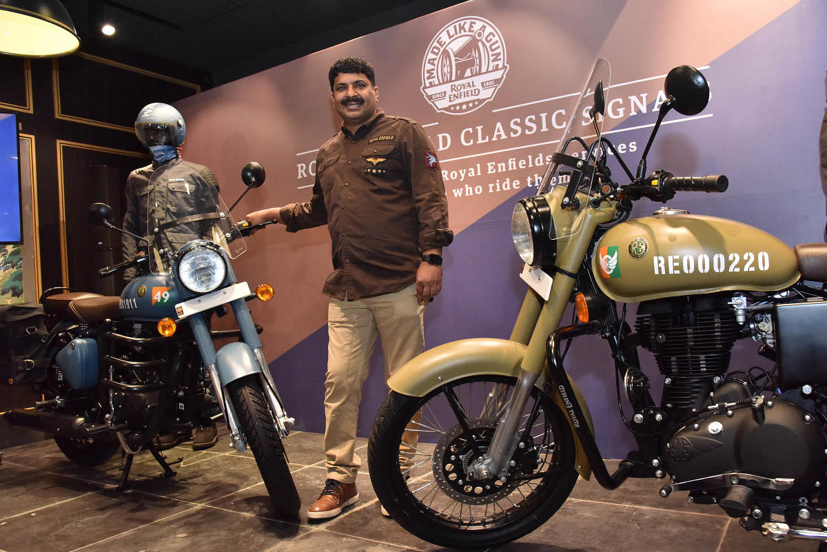 Royal Enfield Head India Business Shaji Koshy at the motorcycle launch. DH Photo