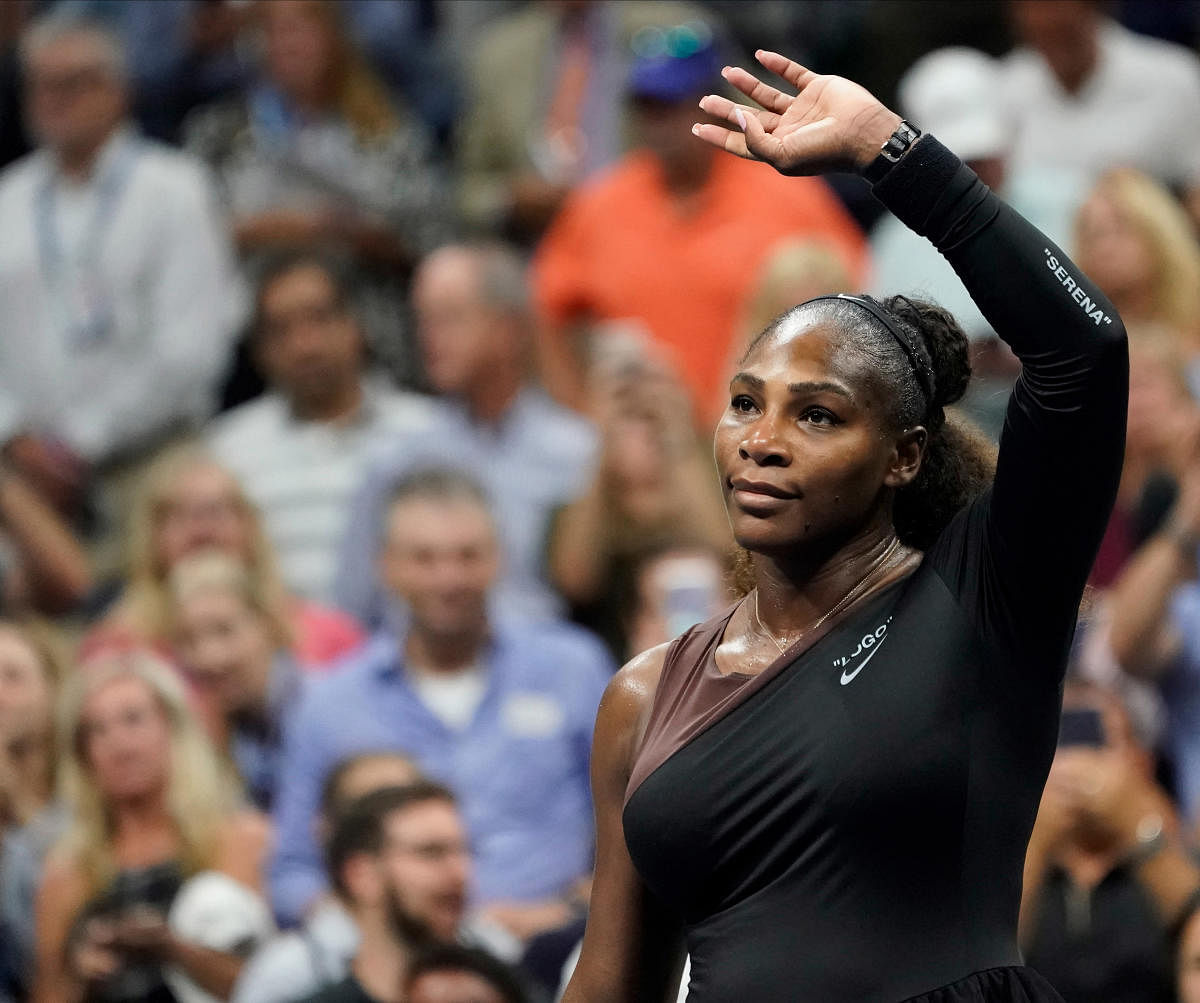 DOMINANT: Serena Williams of the USA reacts after beating her sister Venus Williams in a third round match on Friday.