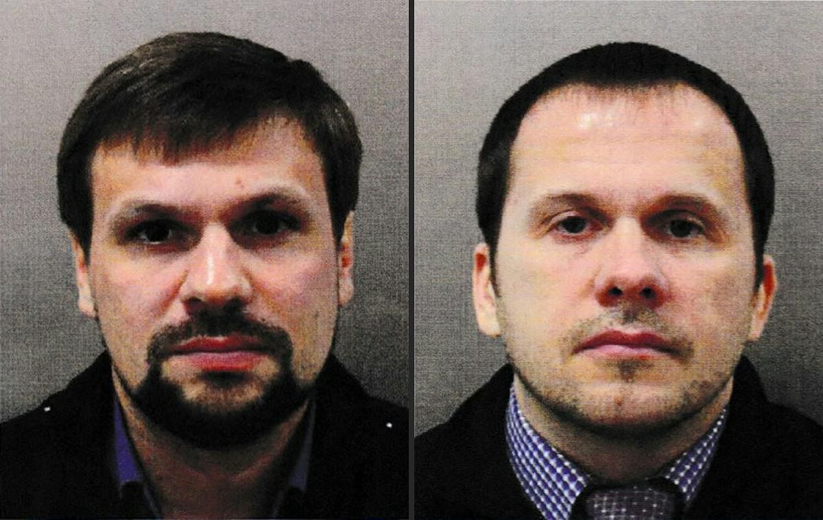 Ruslan Boshirov and Alexander Petrov are wanted by the British police in connection with the nerve agent attack on former Russian spy Sergei Skripal and his daughter Yulia. AFP