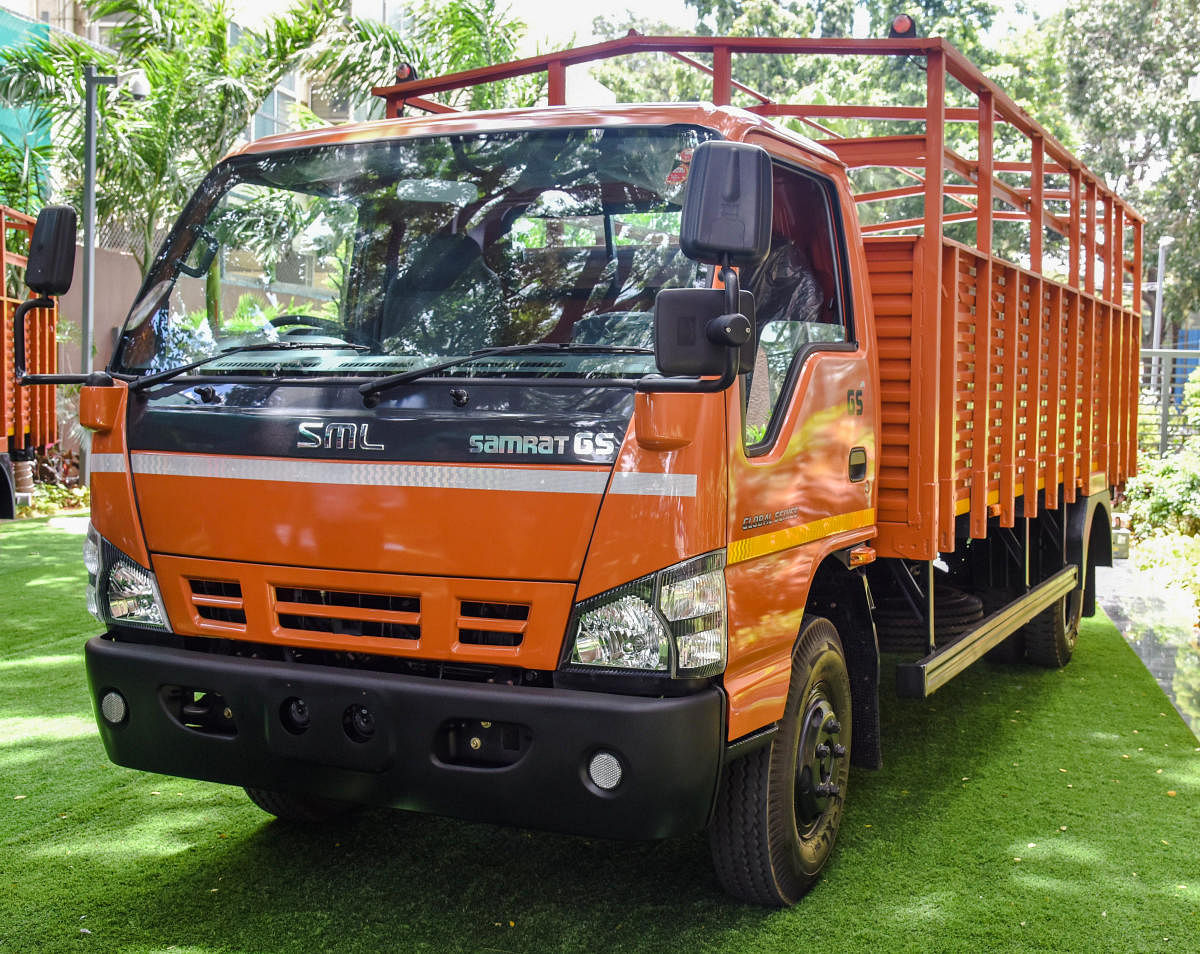 SML Isuzu on Friday introduced its global series of trucks in Bengaluru. DH Photo