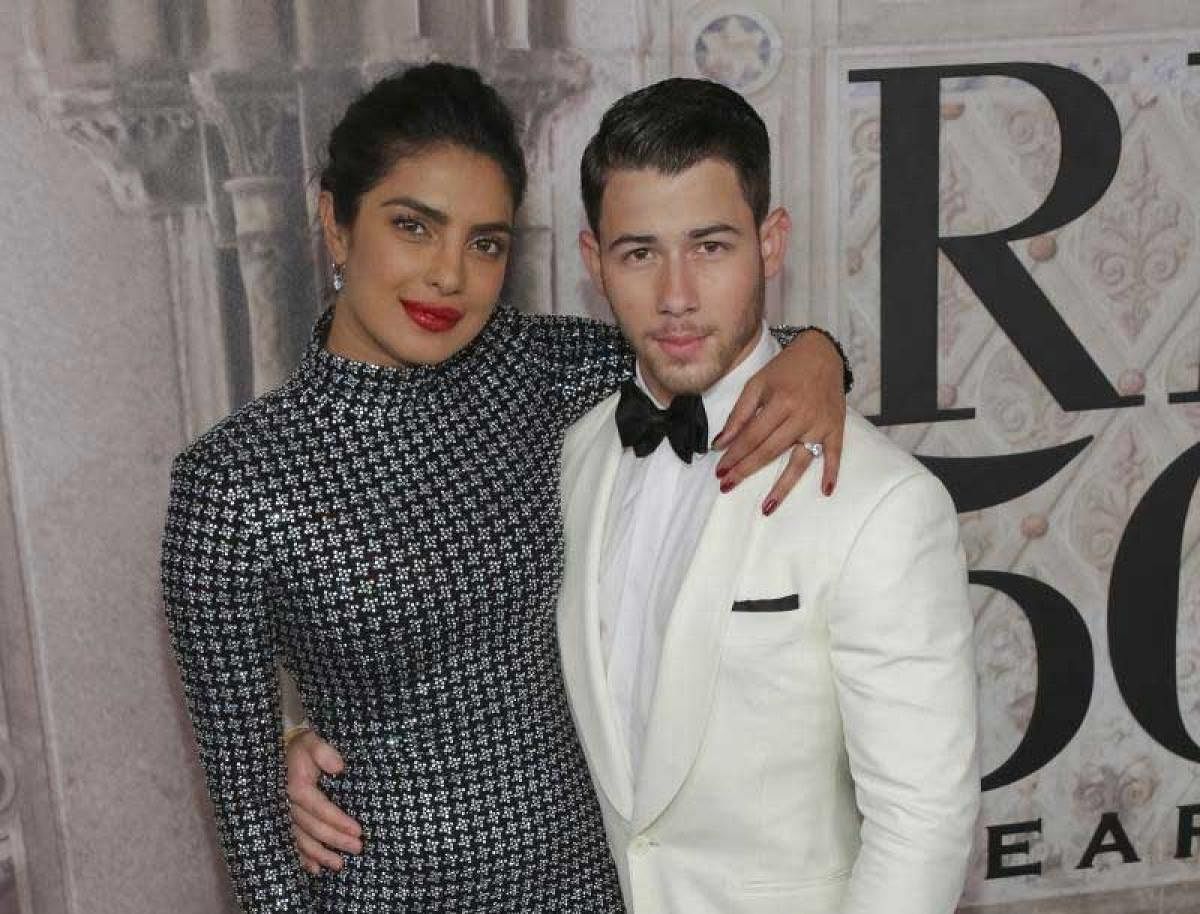 Priyanka Chopra left, and Nick Jonas attend the Ralph Lauren 50th Anniversary Event held at Bethesda Terrace in Central Park during New York Fashion Week on Friday, Sept. 7, 2018, in New York. AP/PTI photo