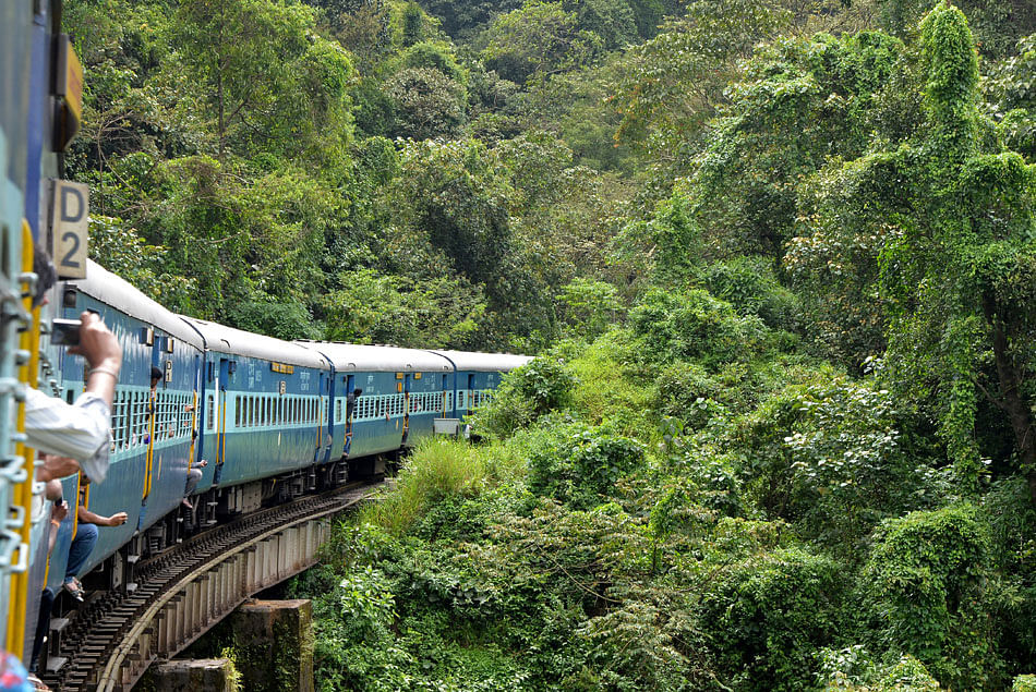 A file photo with the view from a Bengaluru-Mangaluru train. Credit: DH Photo/Anand Bakshi