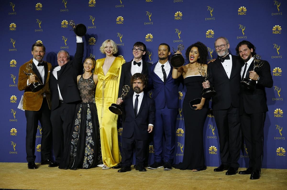 HBO's record-breaking fantasy epic "Game of Thrones" stormed back onto the Emmys stage on Monday, winning the coveted best drama series prize on a night full of surprises. Reuters Photo