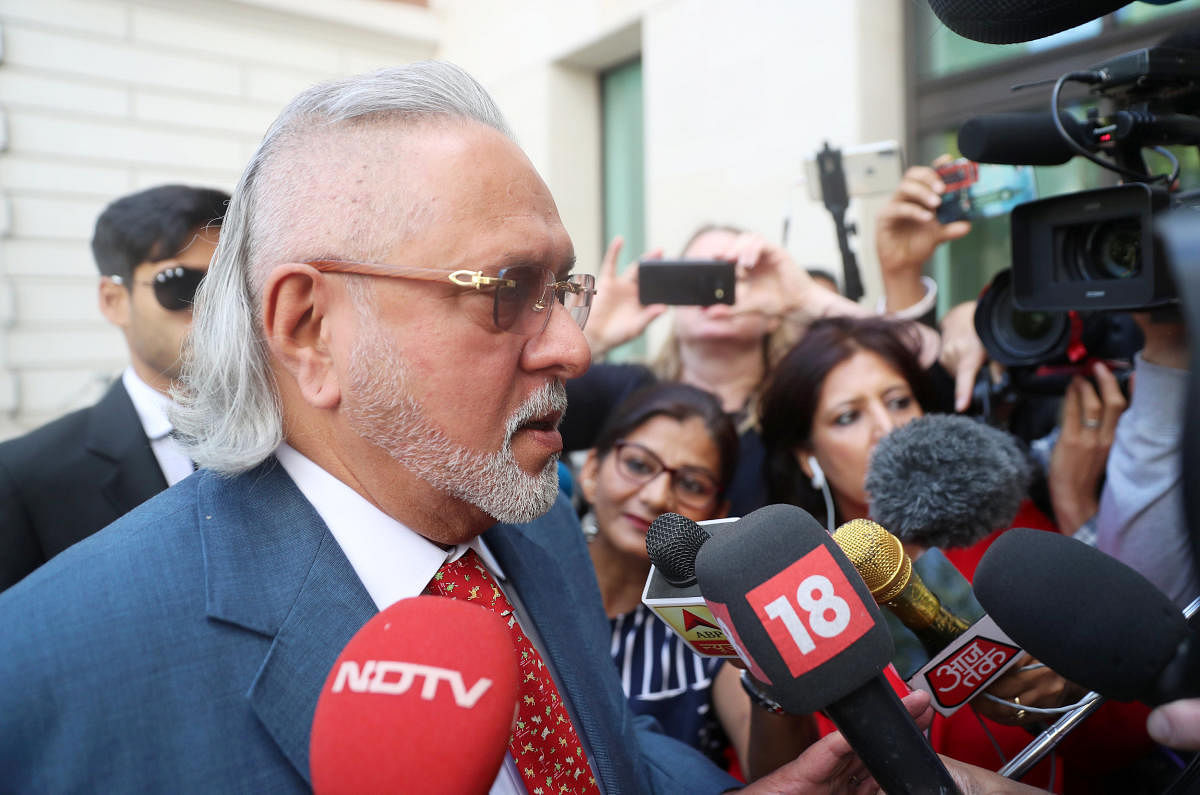 Vijay Mallya arrives at Westminster Magistrates court in London, Britain, on Tuesday. (REUTERS)