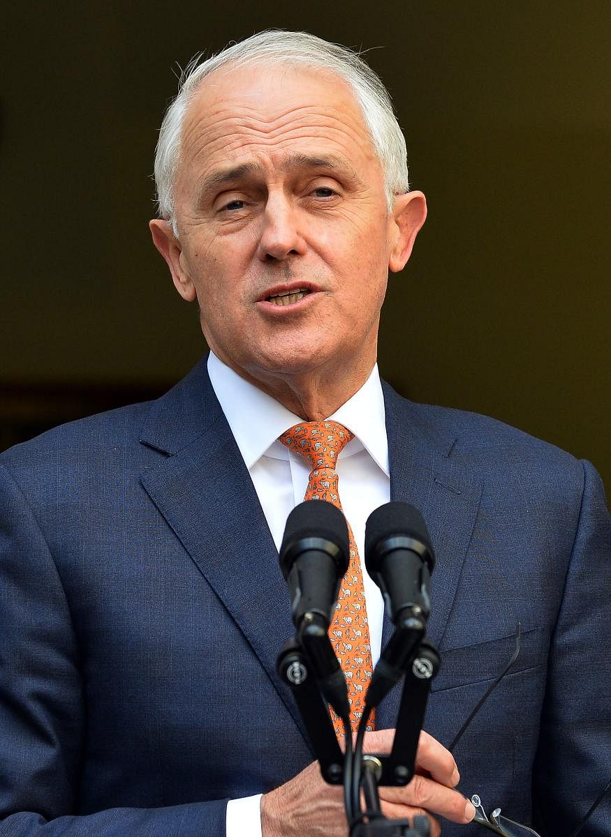 Australia's outgoing Prime Minister Malcolm Turnbull speaks at a press conference in Canberra on August 24, 2018. AFP