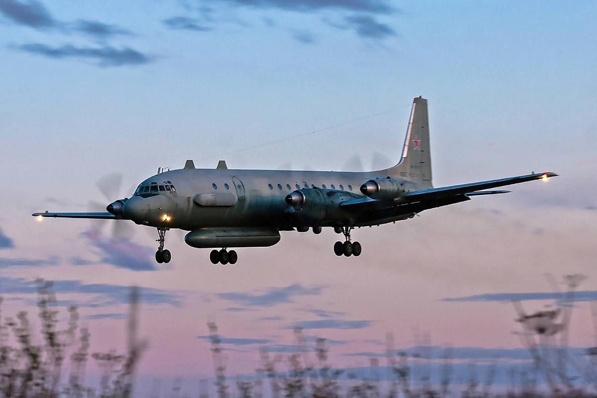 A photo taken on July 23, 2006 shows an Russian IL-20M (Ilyushin 20m) plane landing at an unknown location. AFP