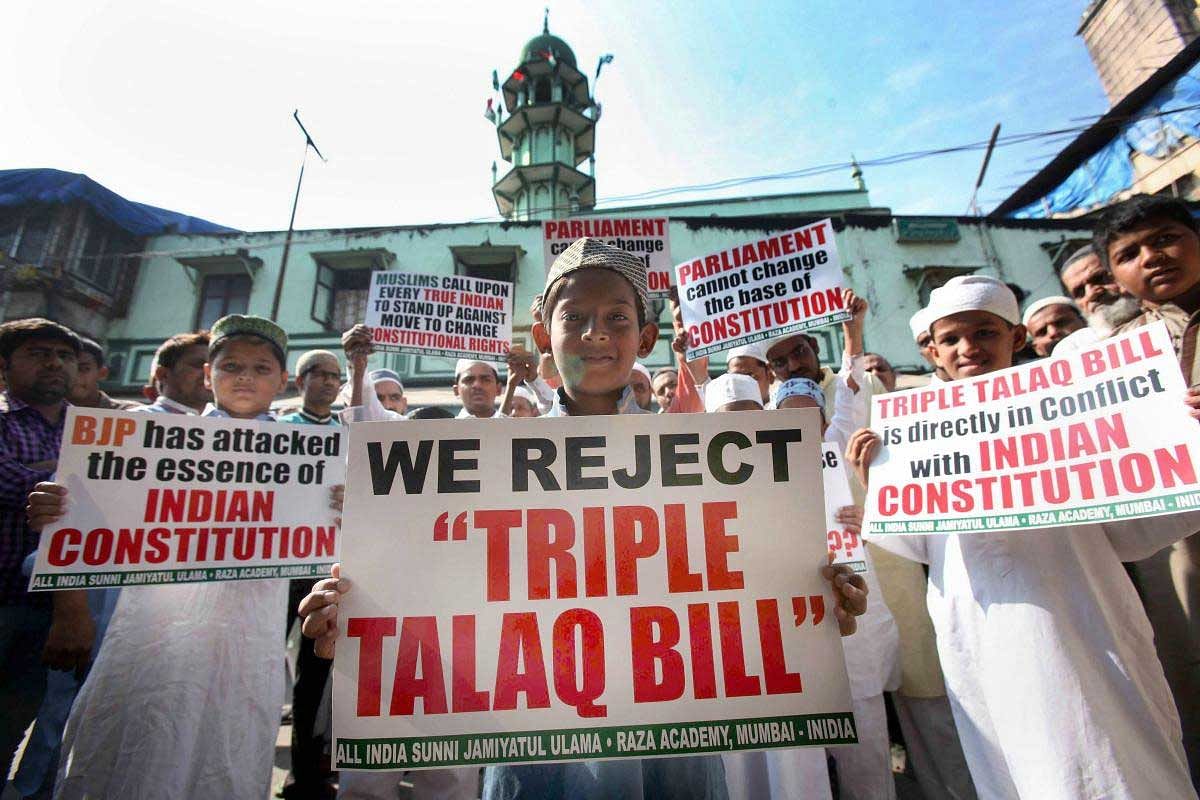 India and 22 other countries have banned the practice of instant triple tala. PTI file photo