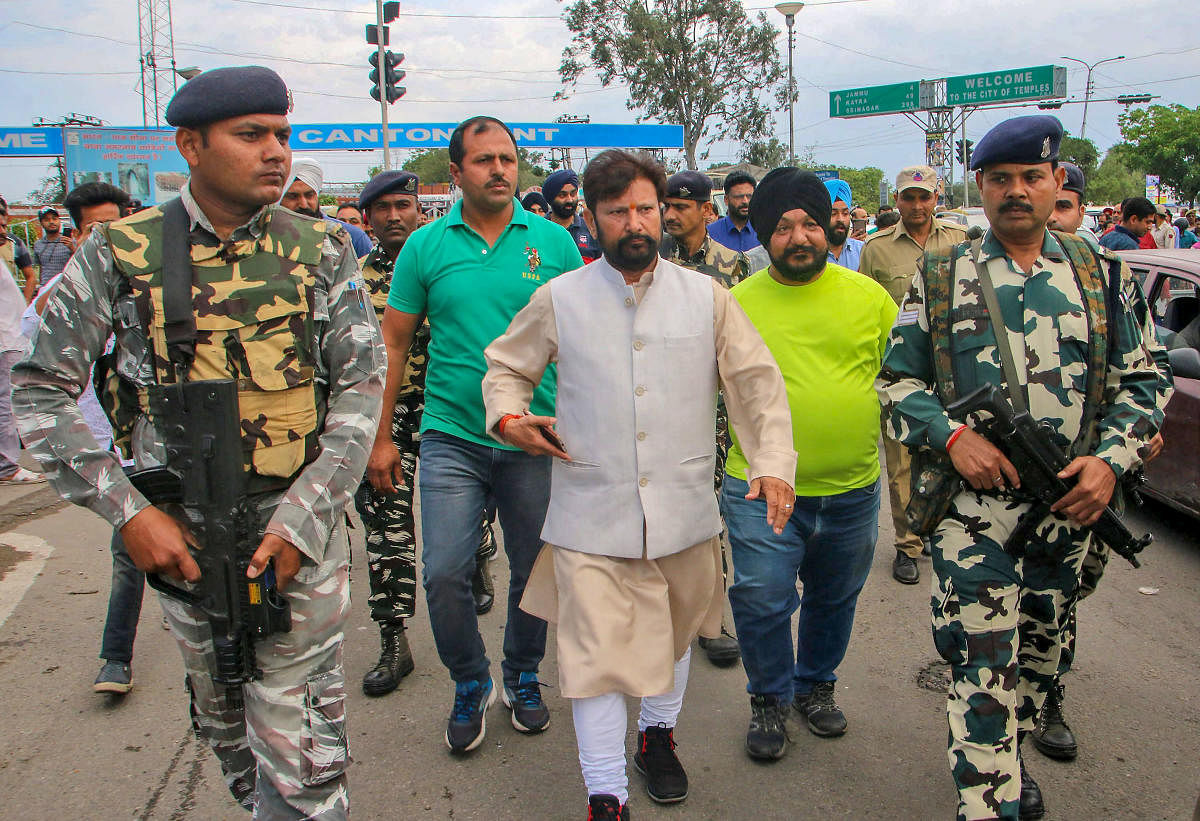 Former BJP minister Choudhary Lal Singh leads a protest rally in support of the demand for CBI probe in rape and murder of the 8-year-old Kathua girl, in Jammu. PTI File Photo