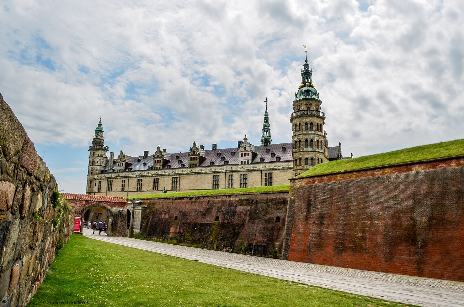 An outside view of Kronborg Castle.