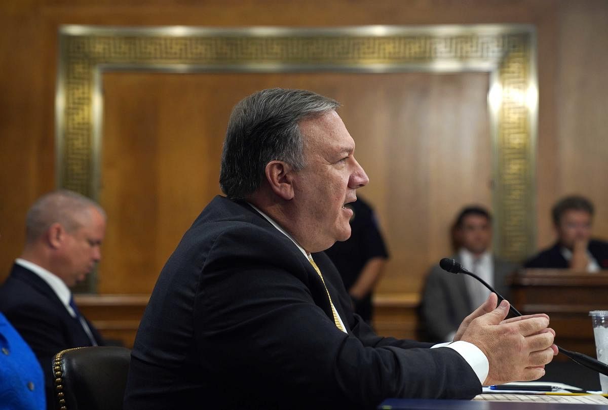 Pompeo was responding to questions from Senator Chris Coons from Delaware about how to further strengthen the US-India relationship. (Reuters)