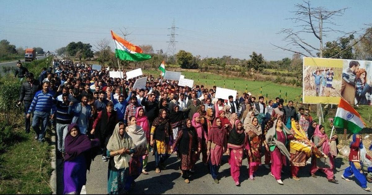 Hindu Ekta Manch's rally in support of the Kathua rape and murder accused. via Twitter