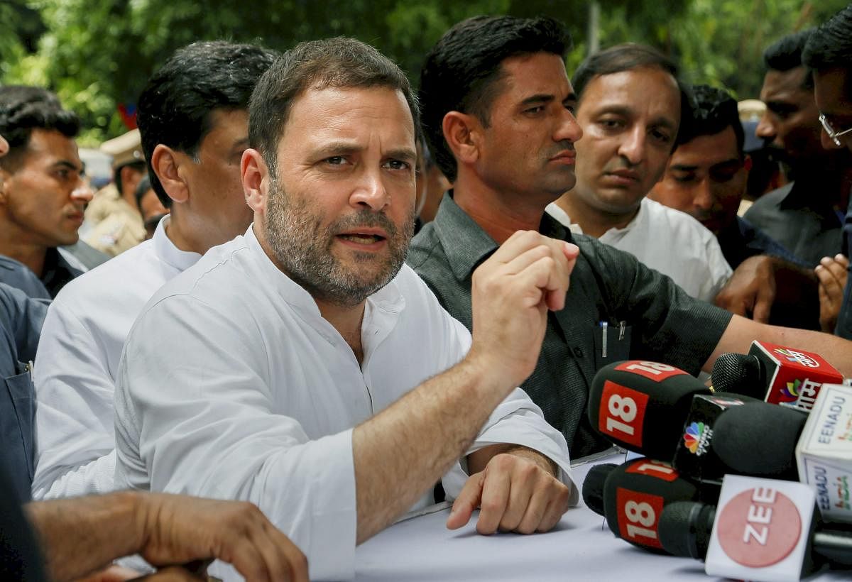 Congress president Rahul Gandhi on Monday accused Prime Minister Narendra Modi of turning a blind eye to the "anarchy" in Delhi and aiding "chaos and disorder" in the national capital. (PTI Photo)
