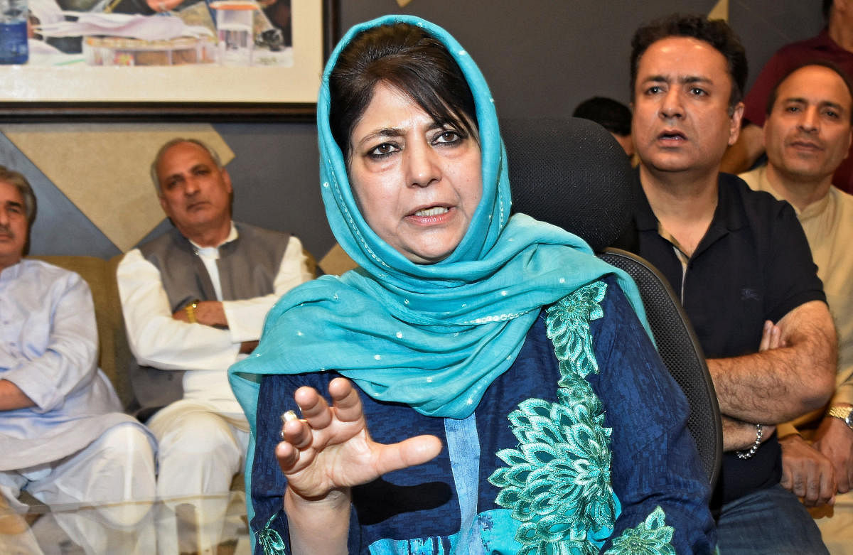 Former Jammu and Kashmir chief minister Mehbooba Mufti on Friday said the abduction and killing of three policemen in Shopian district is proof that the Centre's muscular policy is not working in the state and dialogue seems a "distant dream for now". Reuters File Photo 