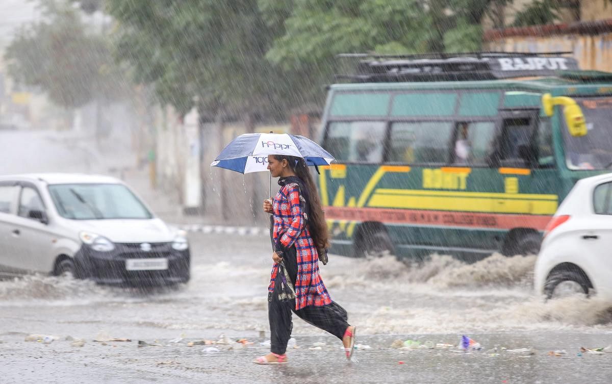 Many parts of Kashmir received heavy rains since early morning, an official of the Meteorological (MeT) department said. (PTI Photo)