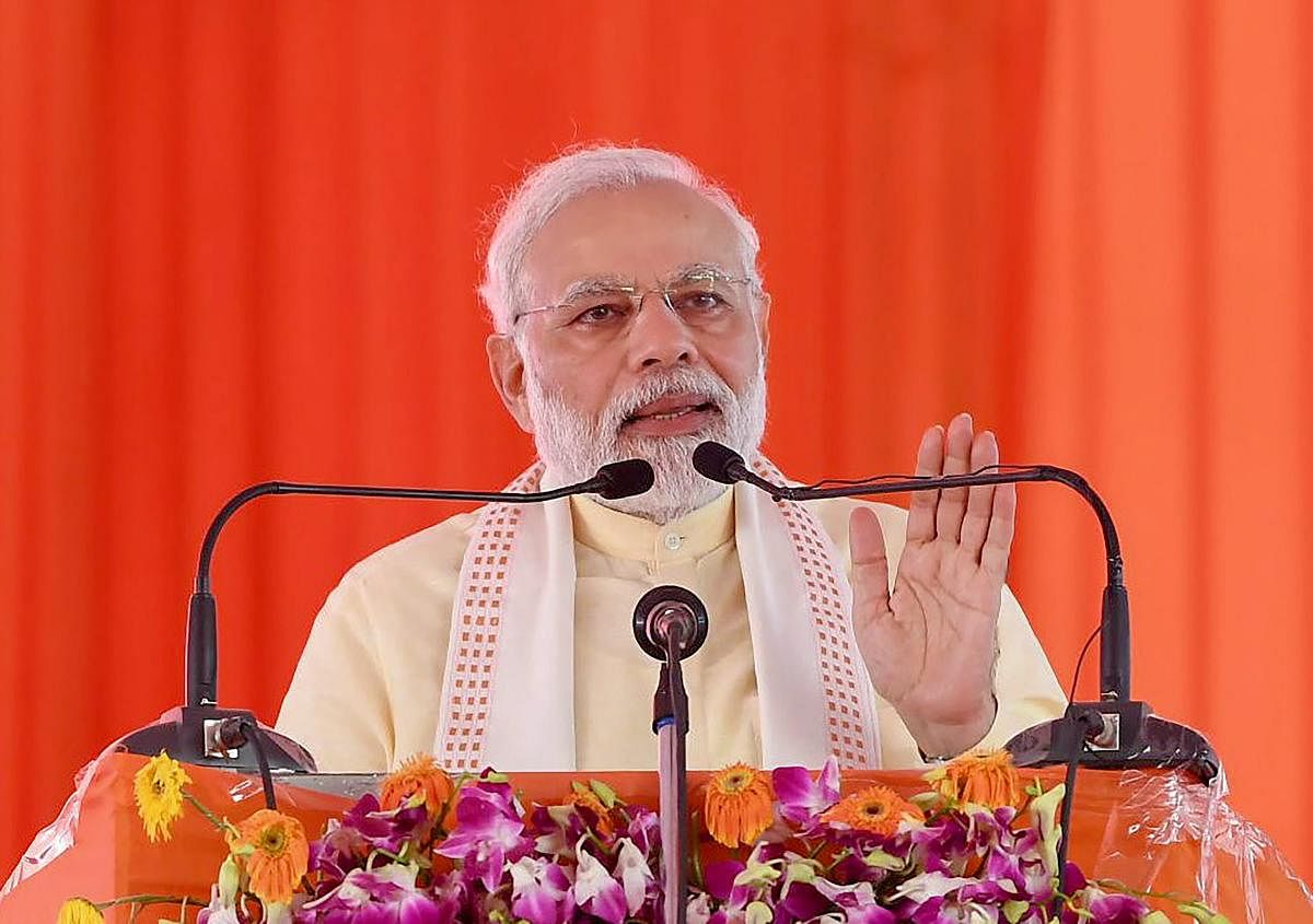 Modi was addressing a public meeting after inaugurating the Bansagar canal project and laying the foundation of Mirzapur medical college here. PTI.