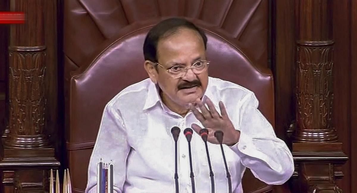 Opposition members protested, despite Naidu asking them to wait for the Home Minister to answer their questions.