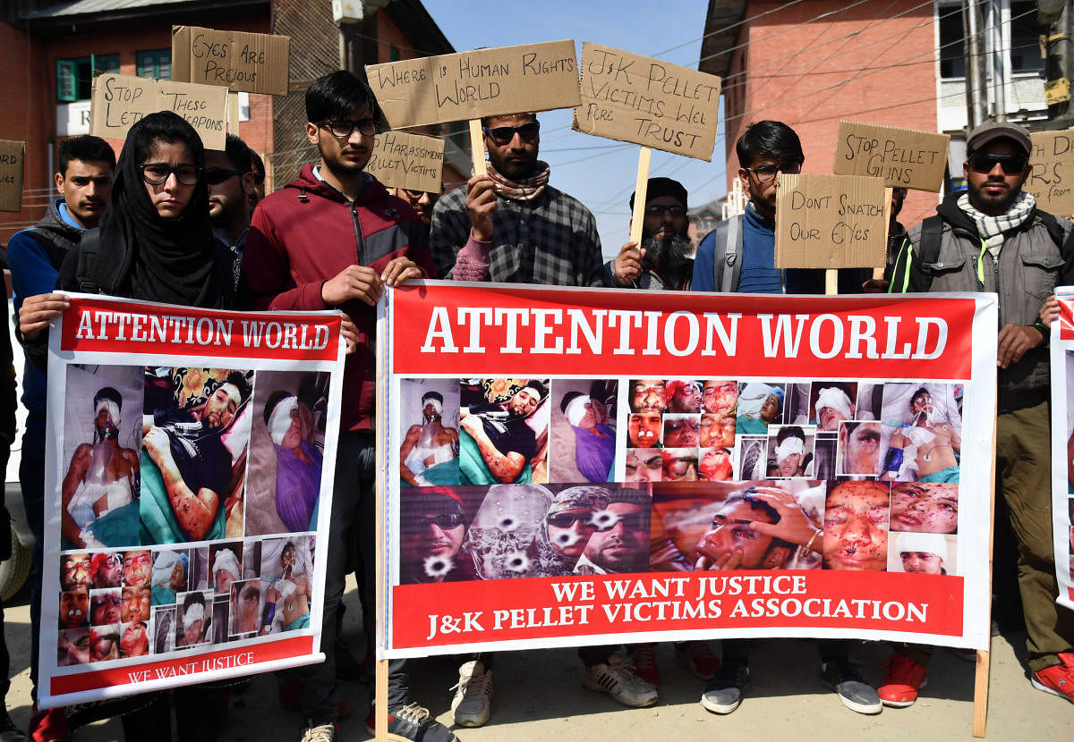 Pellet gun victims in Kashmir