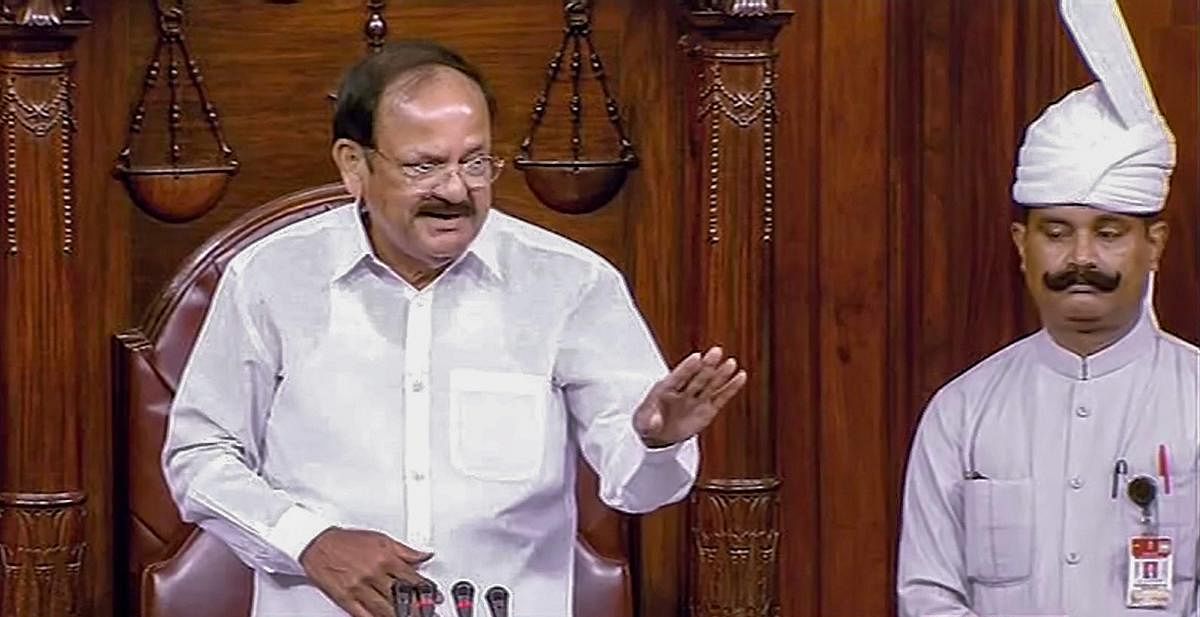 Rajya Sabha Chairman M Venkaiah Naidu on Tuesday chided members for the thin attendance in the House when a crucial legislation to provide constitutional status to the National Commission for Backward Classes was passed last evening. PTI file photo