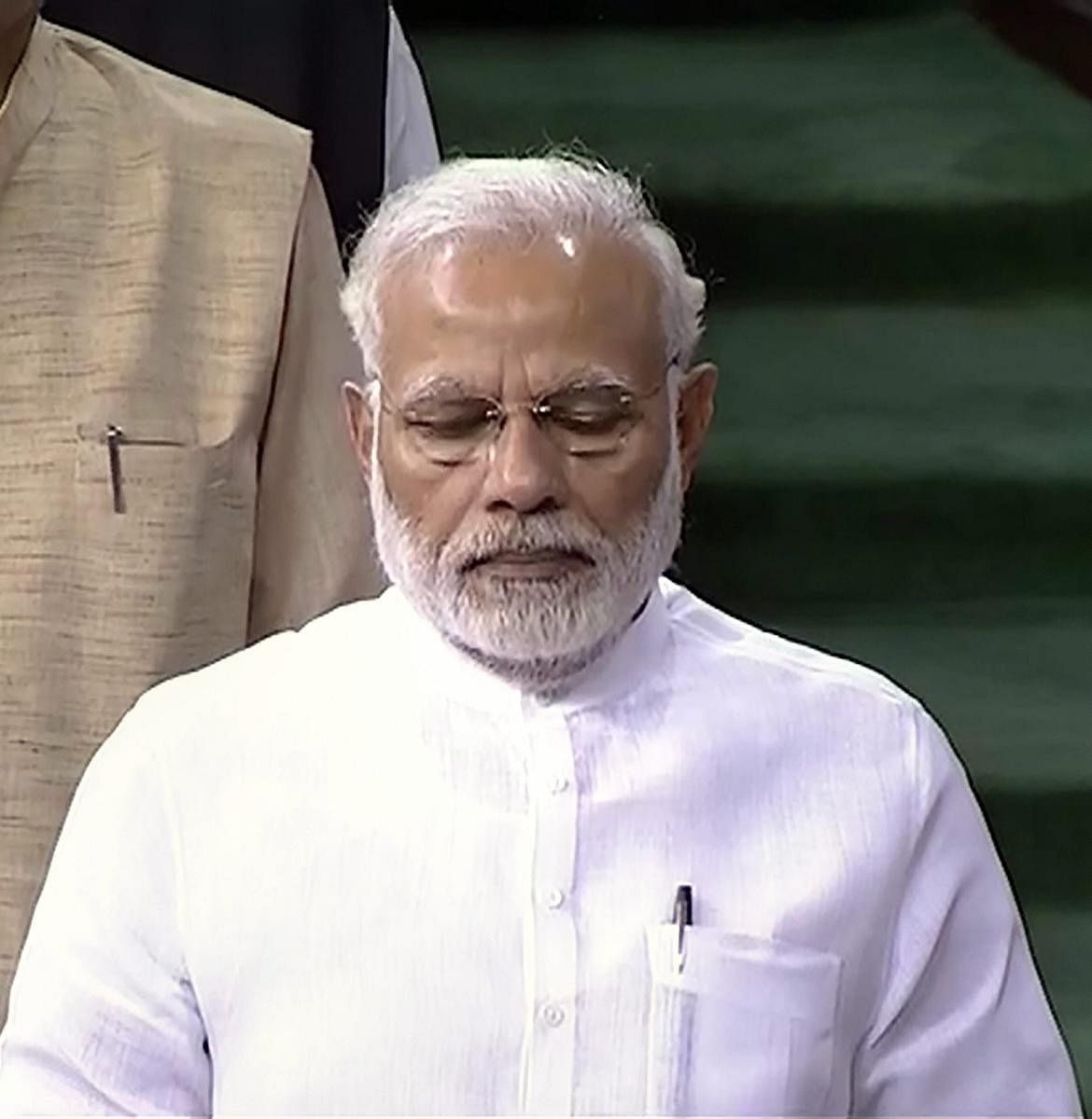 While congratulating the winner in the House, Modi made some remarks which were found to be objectionable by Opposition MPs.