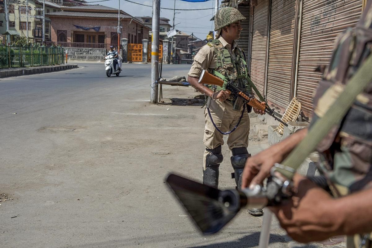 To maintain law and order, authorities had imposed restrictions in seven police station areas of Srinagar. (PTI Photo)