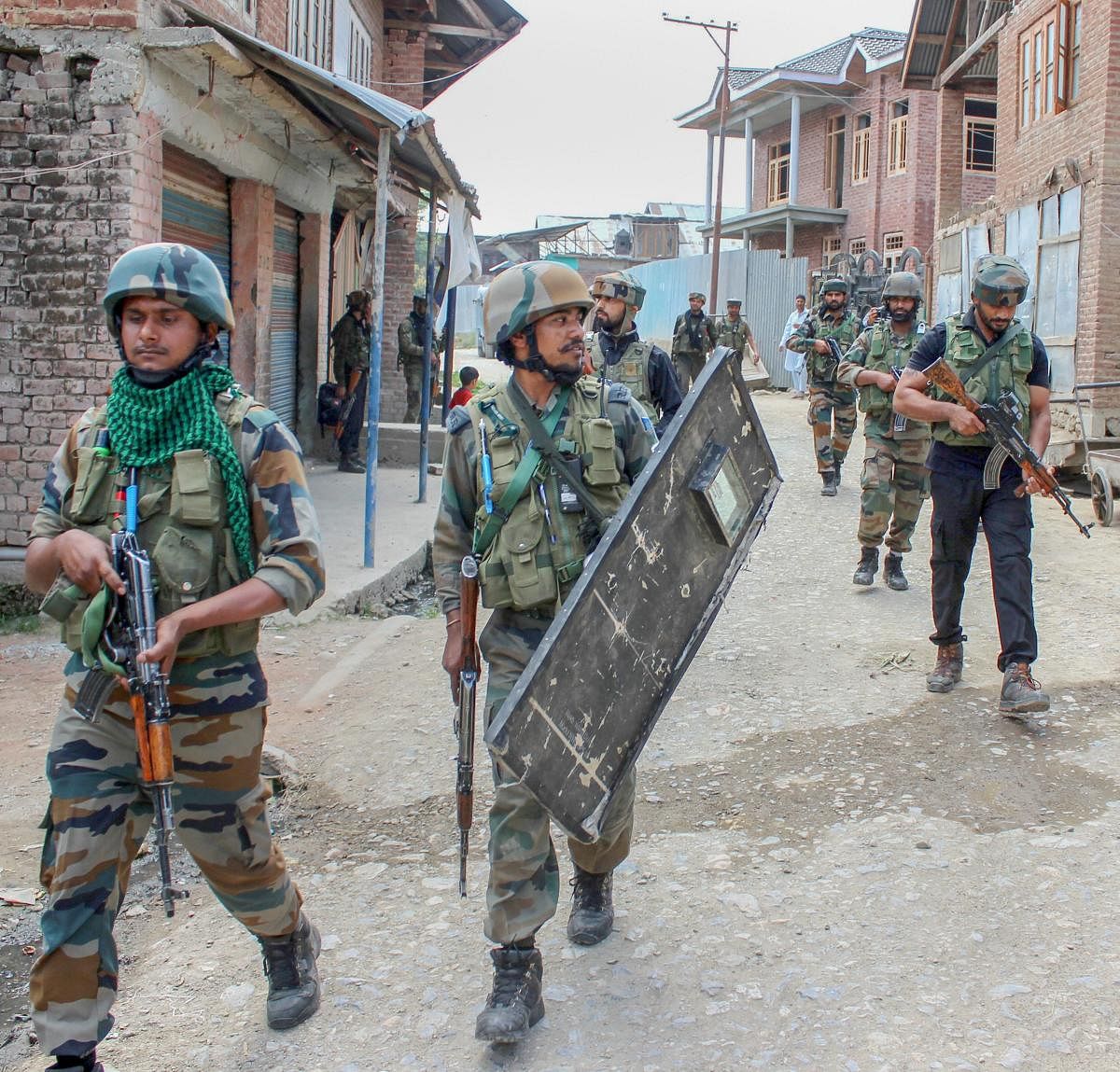 The clashes erupted at a number of places in the southern district after security forces launched massive anti-militancy operations in 20 villages of Pulwama on Monday morning.