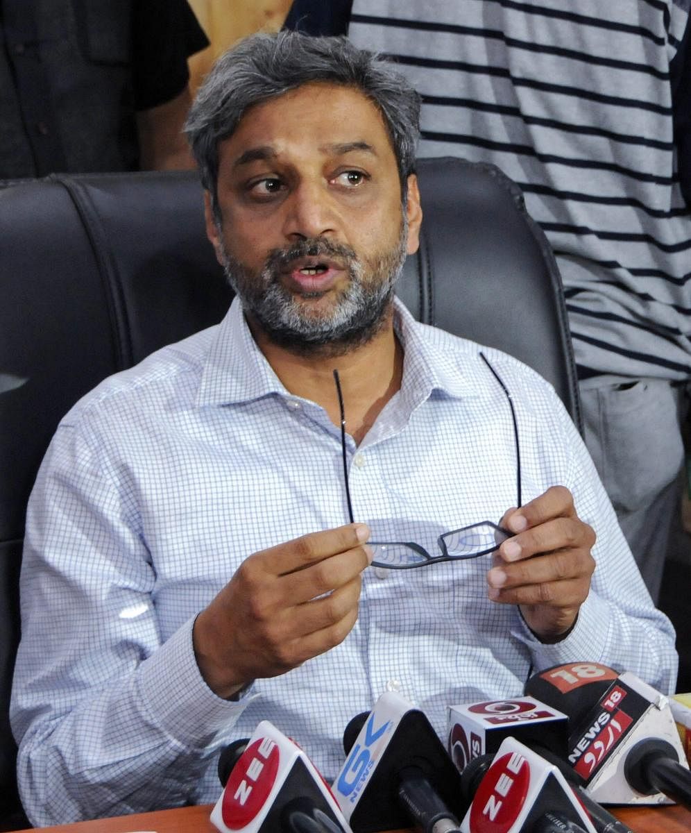 Chief Electoral Officer Shaleen Kabra addresses a press conference as he announces the dates for Muncipal elections, in Srinagar on Saturday. PTI