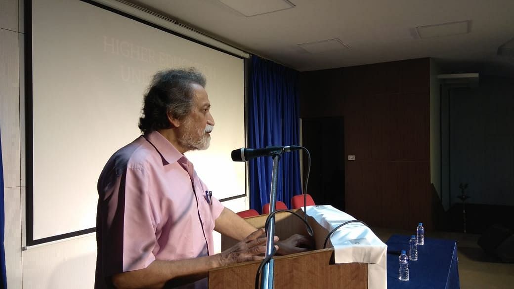 Prof Prabhat Patnaik speaks at the event. Source: Facebook/Bengaluru Collective.