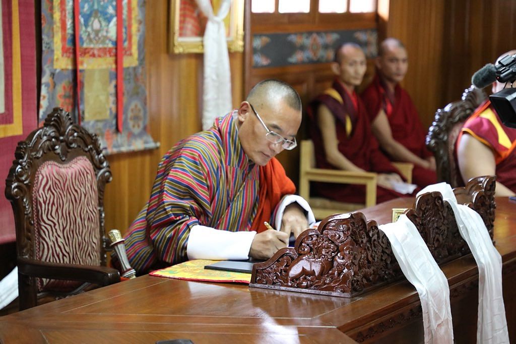 Tshering Tobgay led People's Democratic Party (PDP), which was in power in the country since 2013, lost the primary polls. (Image courtesy: Twitter/@PMBhutan)