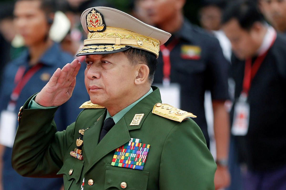 Min Aung Hlaing's comments to an army newspaper were his first public reaction since a UN fact-finding mission urged the Security Council to refer the top military brass to the International Criminal Court (ICC). Reuters file photo