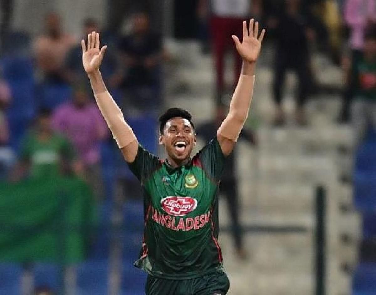 WILY: Mustafizur Rahman bowled a brilliant final over to seal victory for Bangladesh against Afghanistan. AFP