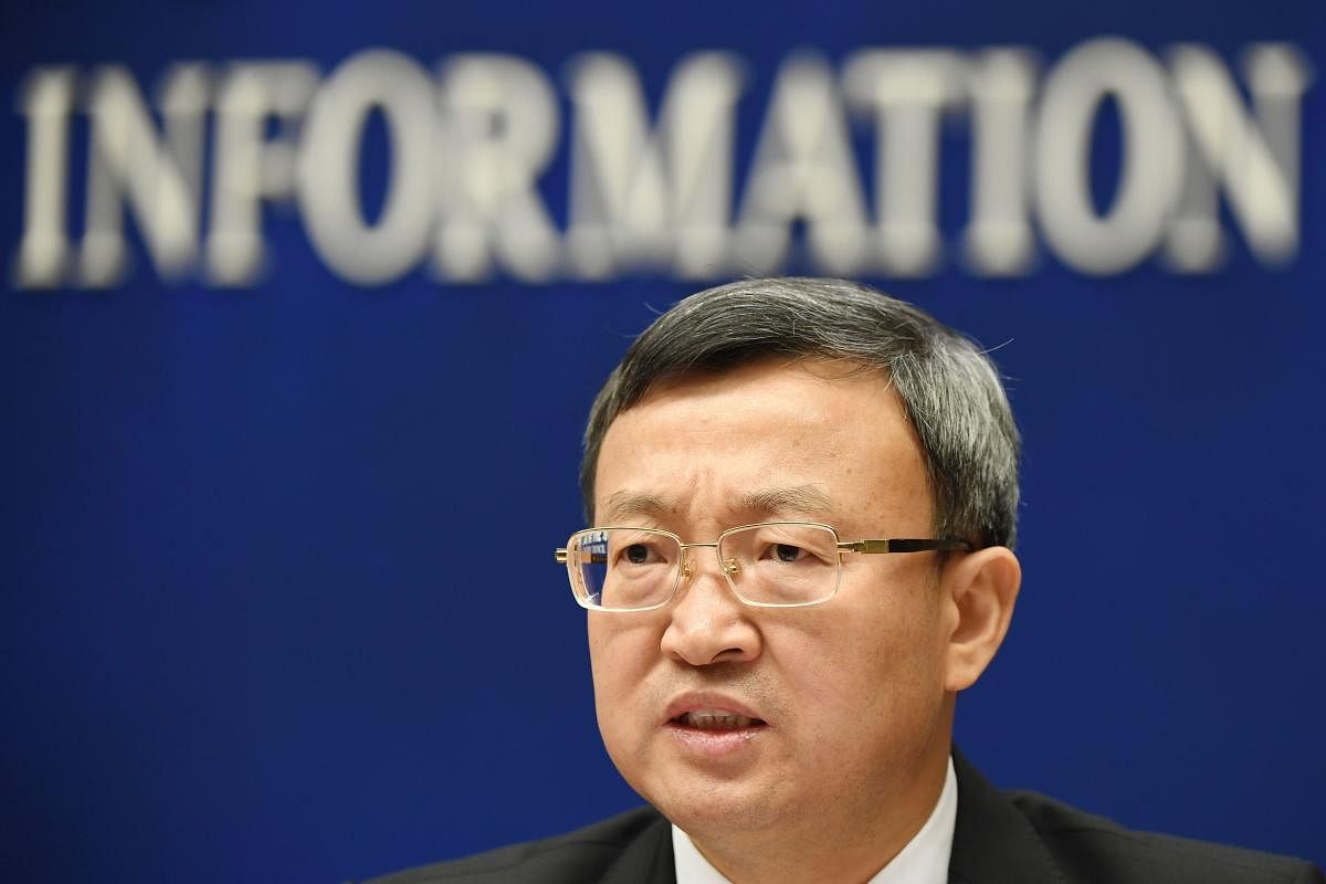 China's Vice Minister of Commerce Wang Shouwen speaks at a press conference in Beijing. (AFP photo)