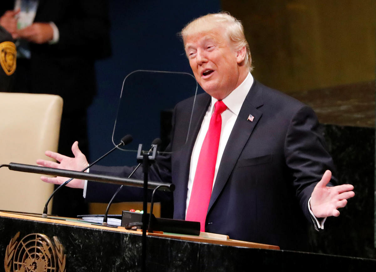 U.S. President Donald Trump addresses the 73rd session of the United Nations General Assembly at U.N. headquarters in New York, U.S., September 25, 2018. REUTERS/Carlos Barria