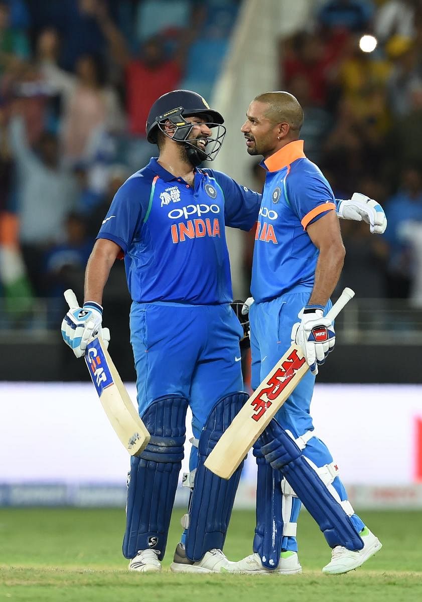  India's stand-in captain Rohit Sharma (left) and his opening partner Shikhar Dhawan will return for the final against Bangladesh to bolster batting. AFP  