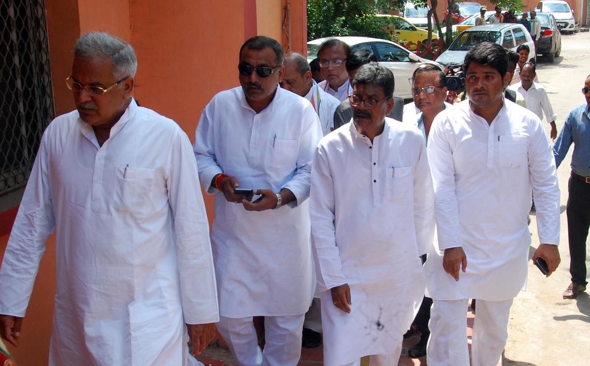 Bhupesh Baghel with other Chhattisgarh Congress leaders.