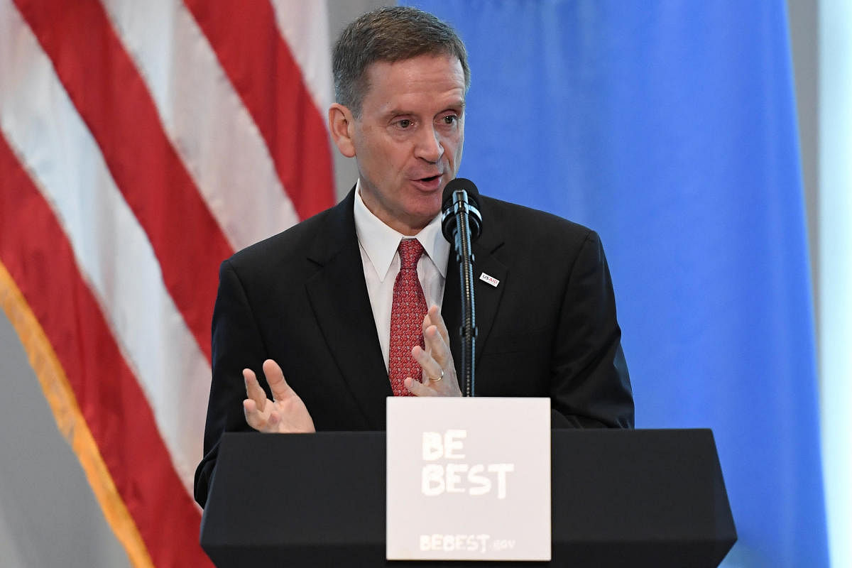 USAID administrator Mark Green on the sidelines of the United Nations General Assembly in New York City on September 26, 2018. Reuters