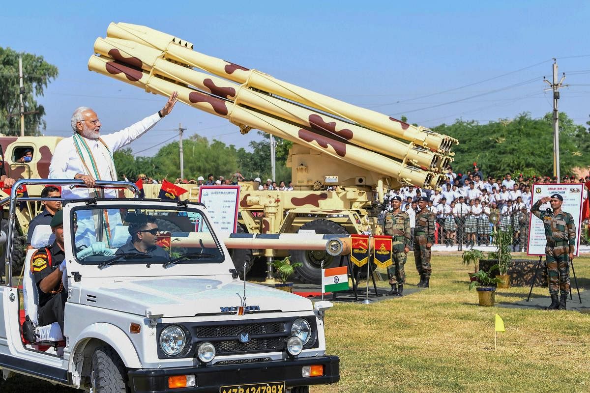 Prime Minister Narendra Modi attends the Parakram Parv celebrations in Jodhpur on Friday. PTI