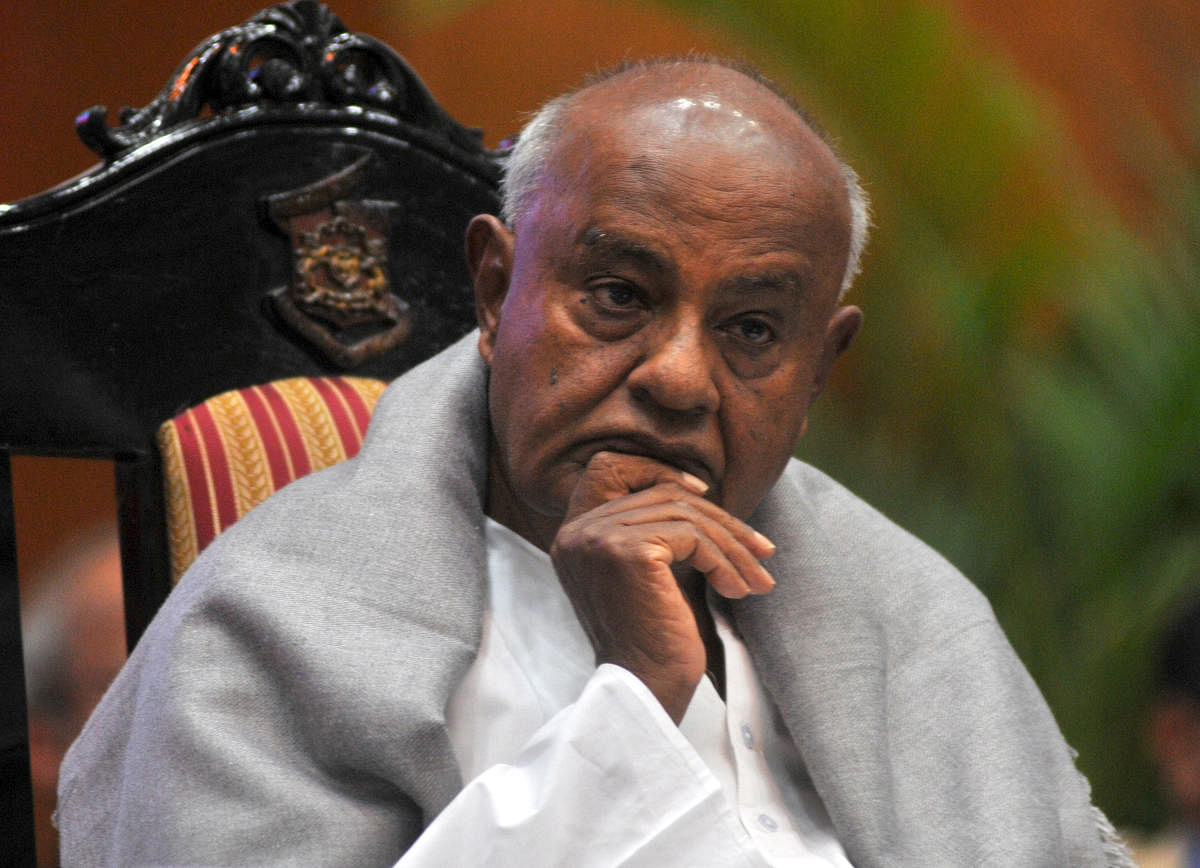 JD(S) supremo H D Deve Gowda. DH file photo