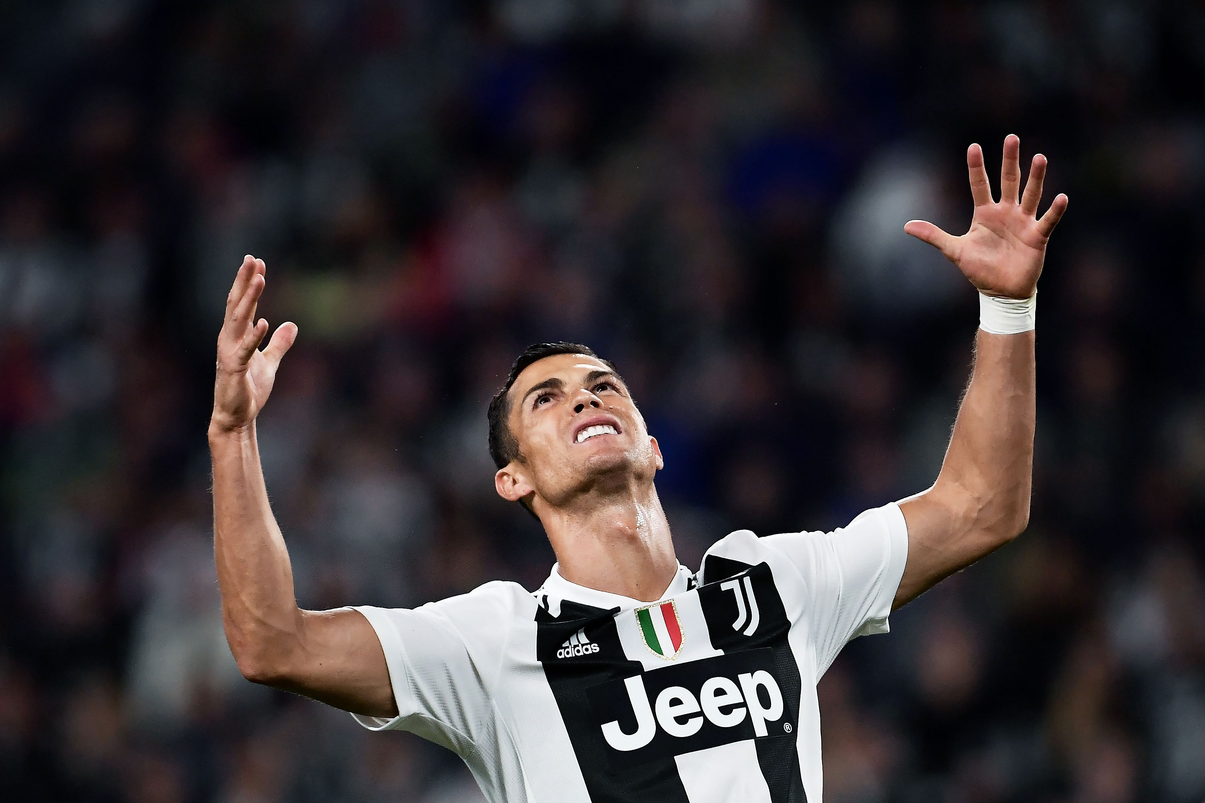 Juventus' Portuguese forward Cristiano Ronaldo reacts during the Italian Serie A football match between against Bologna on September 26, 2018, at the Allianz Stadium in Turin. (AFP File Pic)