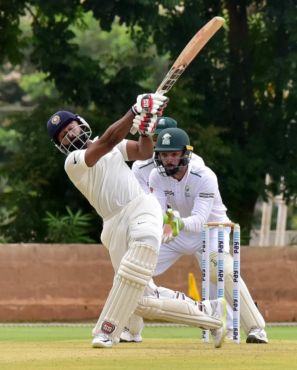  Board Presidents XI's Ankit Bawne hit a fine unbeaten century to punish the West Indies on Saturday. DH FILE PHOTO 