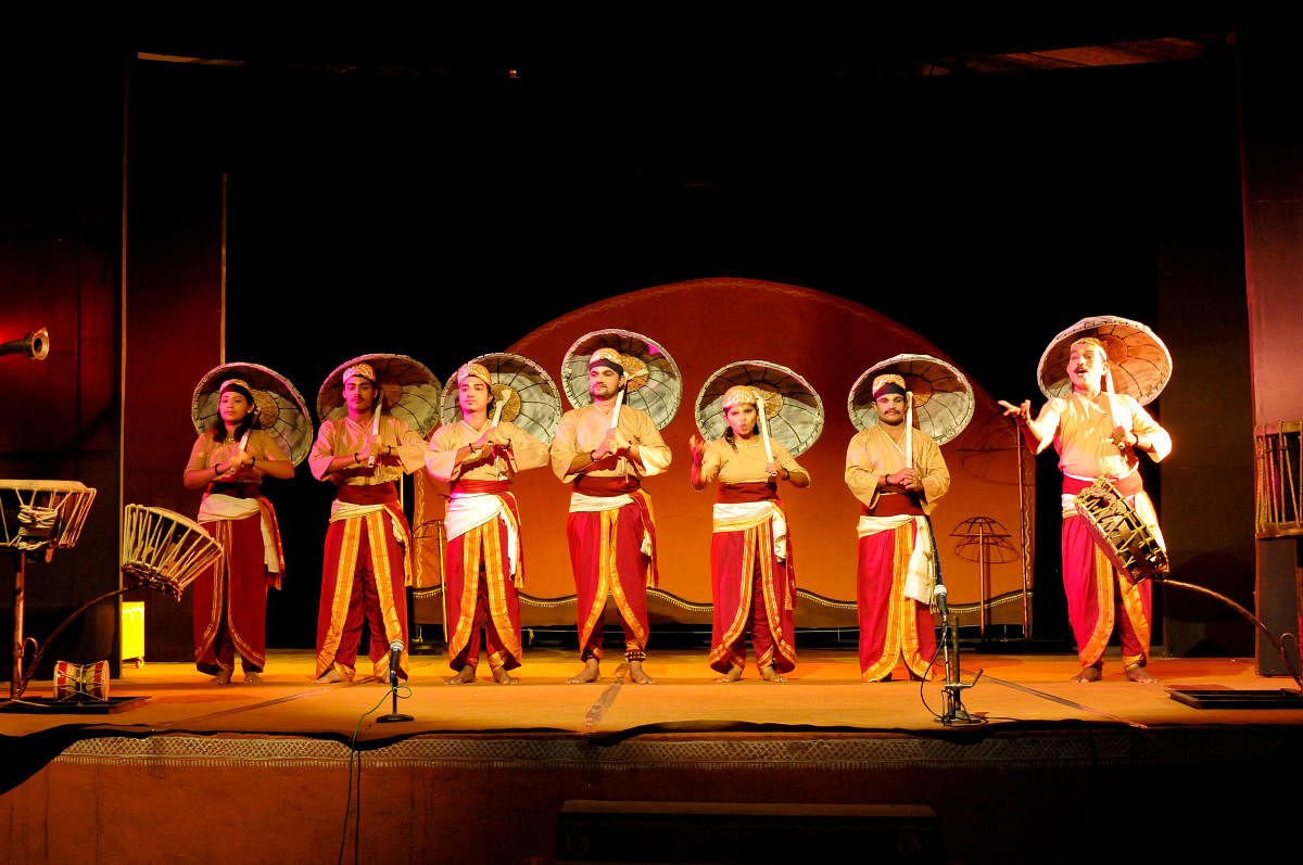 Scene from the plays put up by Nama Tuluver Kala Sanghatane, Mudradi.