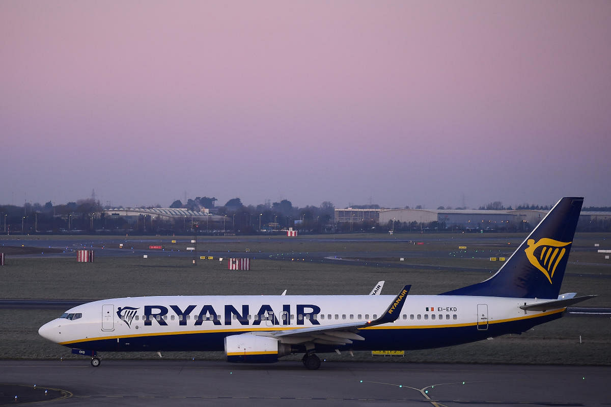 Ryanair aircraft seen at Dublin airport Dublin in Ireland on March 20, 2018. Reuters
