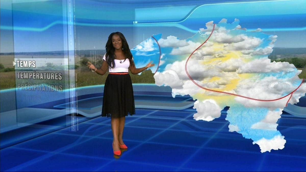 Cecile Djunga, the weather presenter at state broadcaster RTBF.