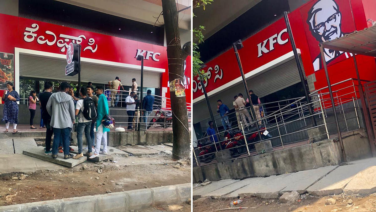 The Basavanagudi outlet of KFC store shut by Police