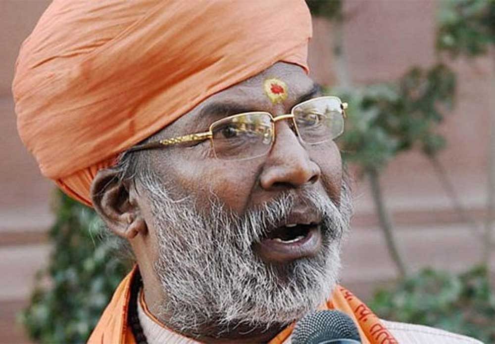 During his sermons, Sakshi Maharaj may be asking people to keep away from all kinds of intoxicants and follow the path shown by the religion but his own deeds seem to indicate otherwise. PTI file photo