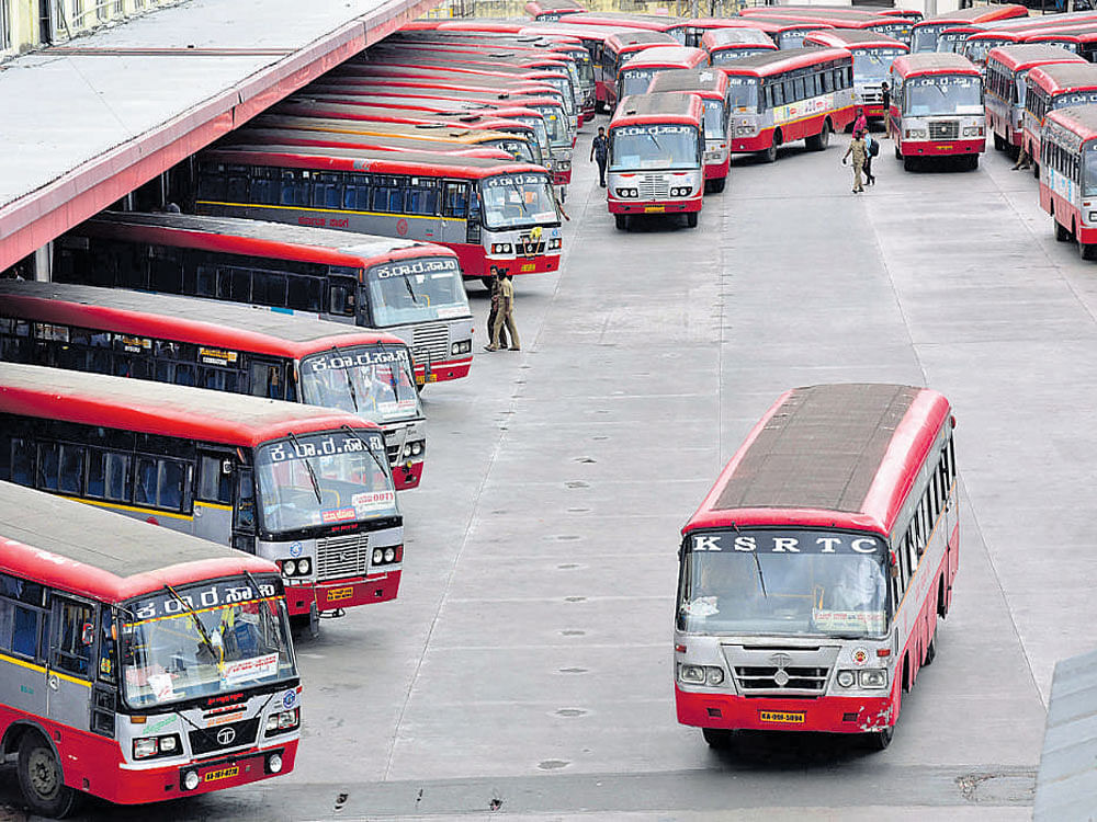 The four road transport corporations (KSRTC, BMTC, NEKRTC, NWKRTC) had proposed to hike bus fares by 18%. (DH File Photo)