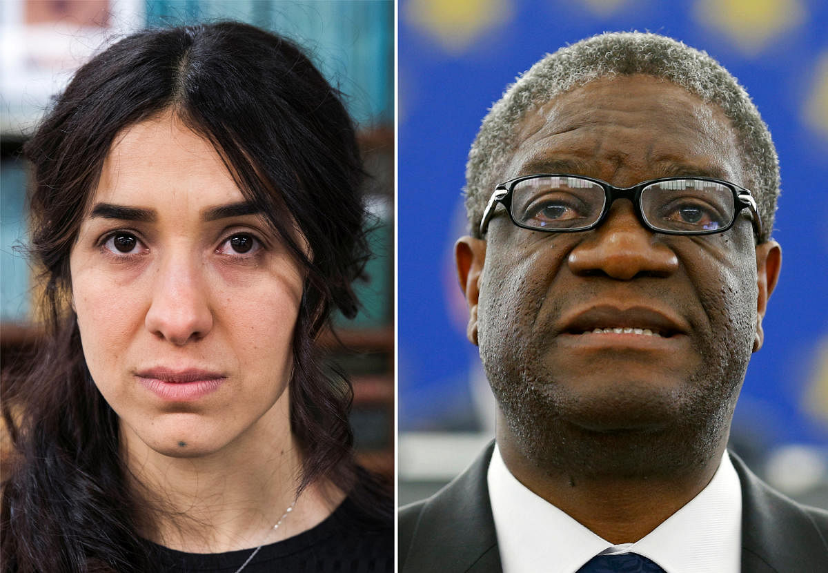 Nobel Prize for Peace 2018 winners: Yazidi survivor Nadia Murad (L) and Denis Mukwege. REUTERS Photo