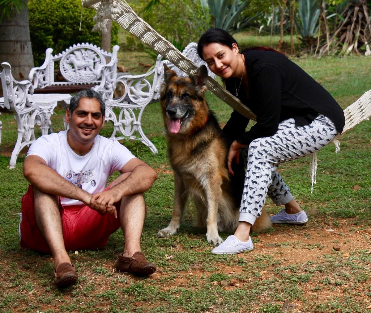 Darshan and Shivani with Buddy.