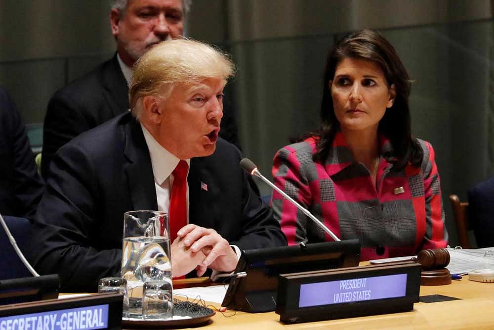 US President Donald Trump has accepted the resignation of UN Ambassador Nikki Haley. Reuters Photo