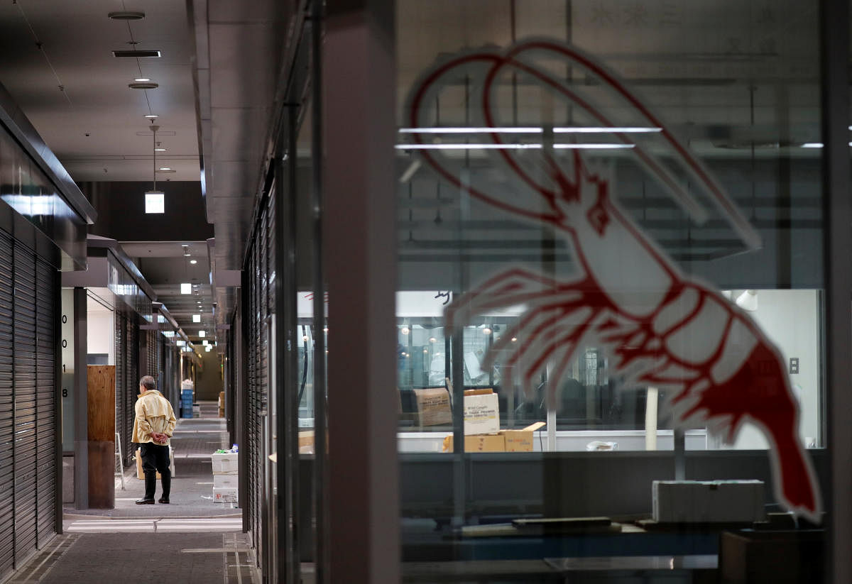 A man is seen at Toyosu fish market during a relocation from Tsukiji to Toyosu in Tokyo, Japan. (Reuters Photo)